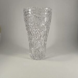 vintage lead crystal vase German Anna Hütte or Bohemian crystal makers